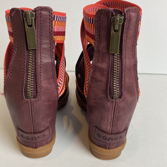 SOREL Joanie II Strap Stripes Sandal 6.5 Platform Beach Maximalist Resortwear - Picture 6 of 16